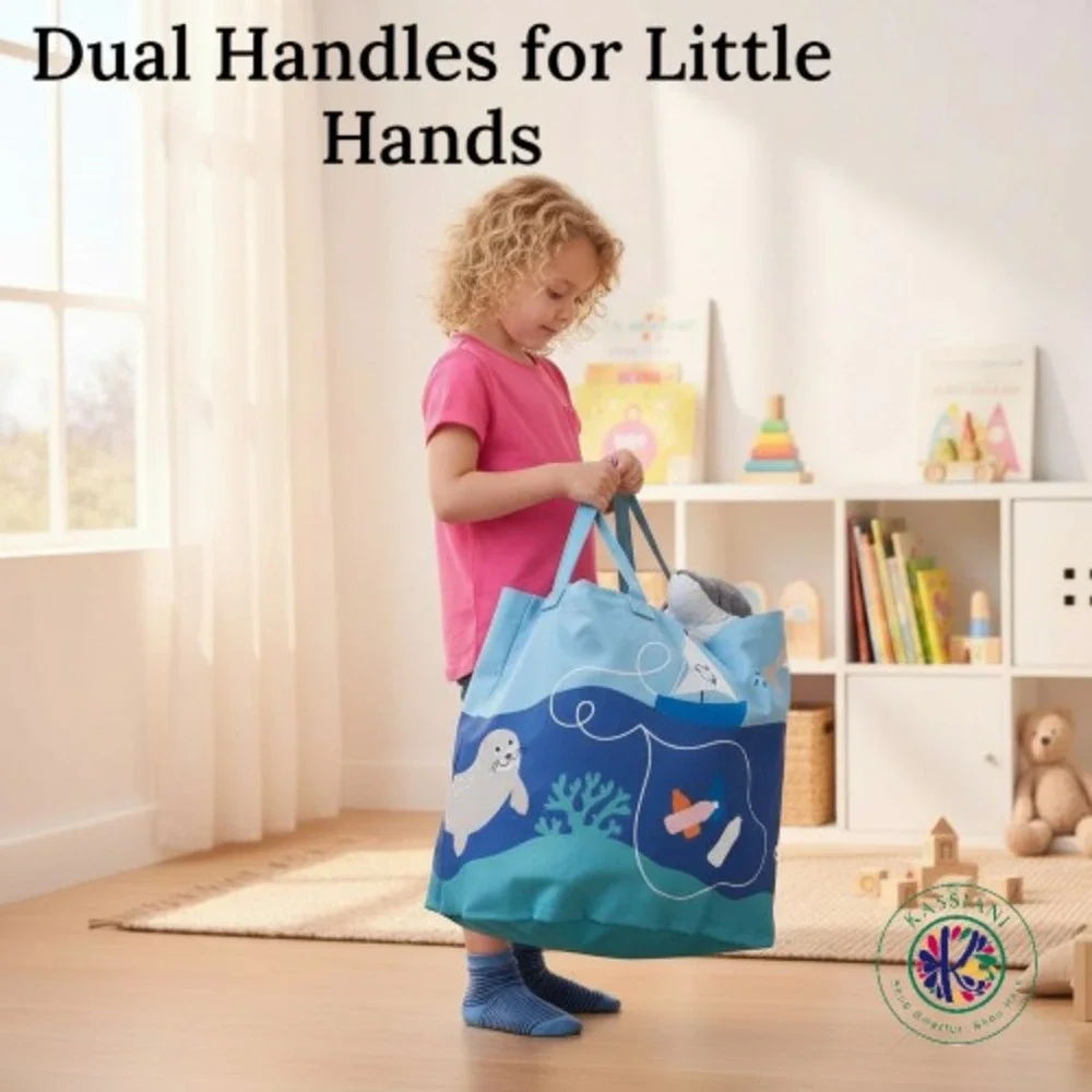 IKEA BLÅVINGAD Storage Bag – Ocean Animals Print, Recycled & Kid‑Friendly